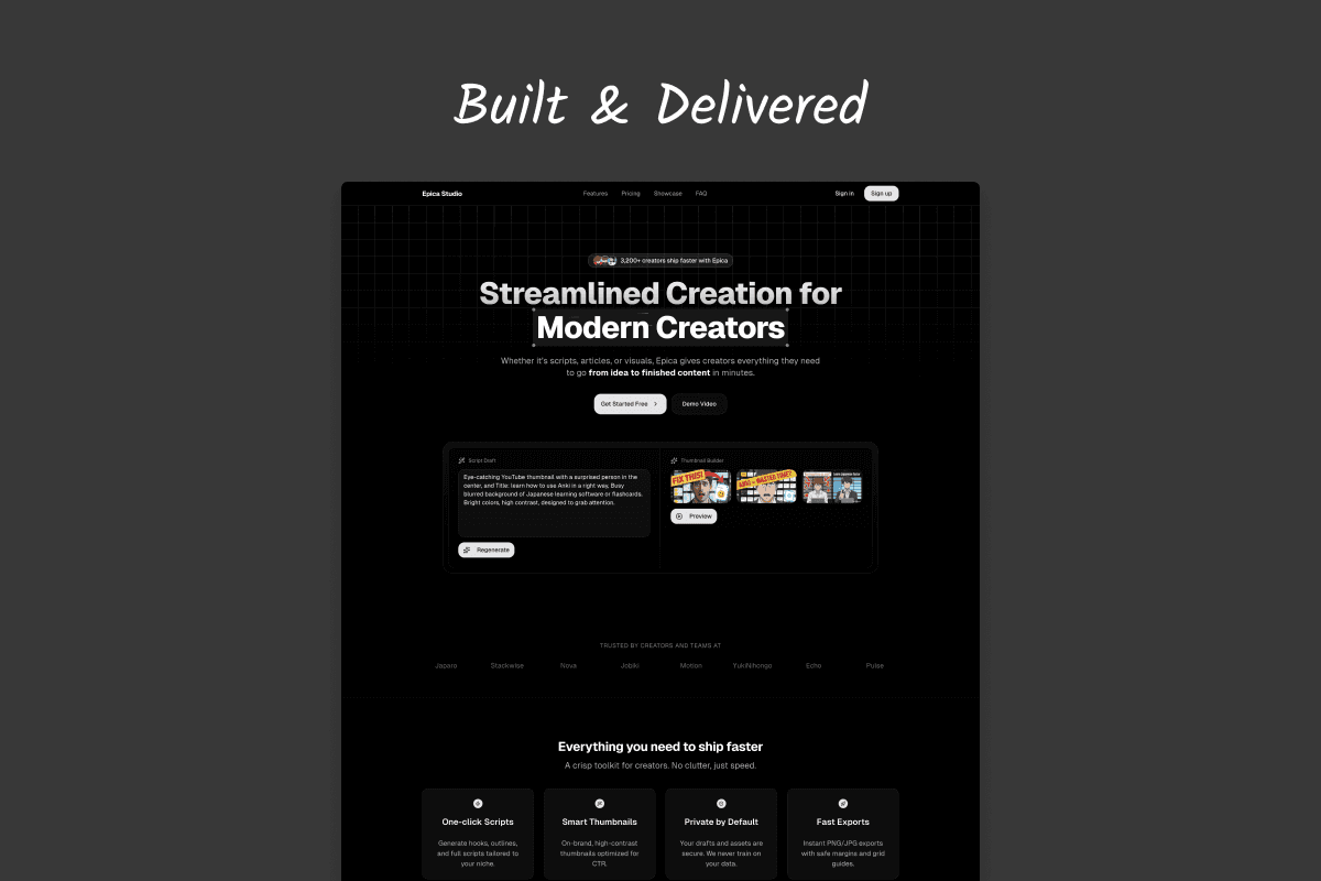 Build, Refine & Handoff